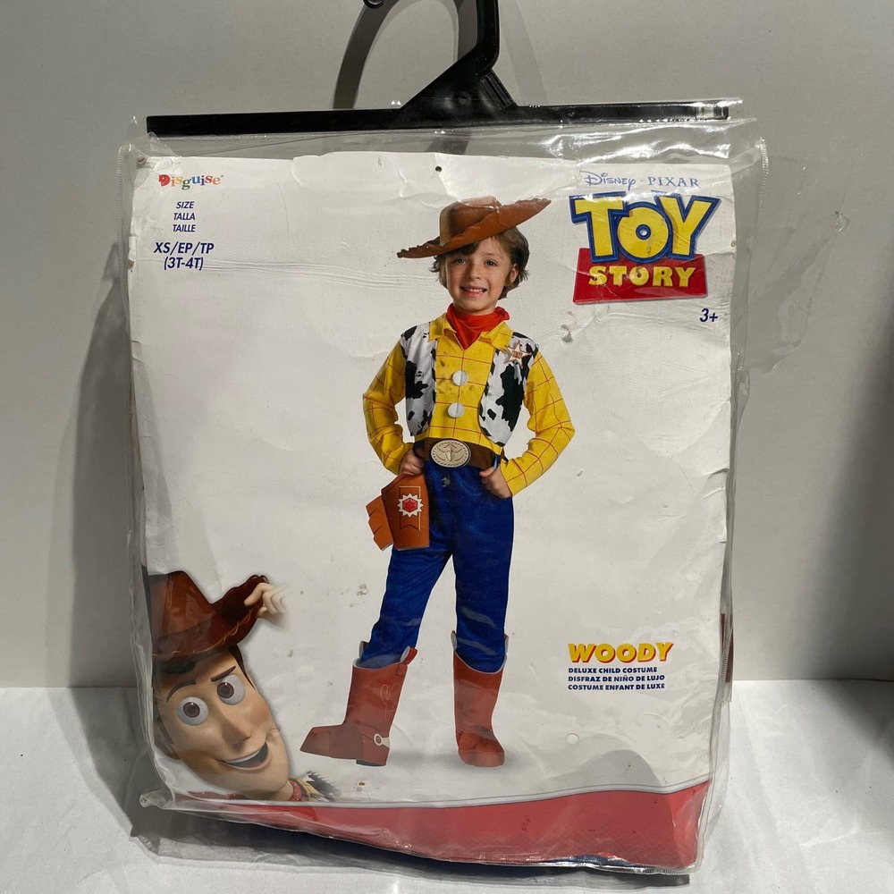 Disguise Disney Toy Story Woody Deluxe Costume Kids Size XS 3T-4T Cowboy Outfit